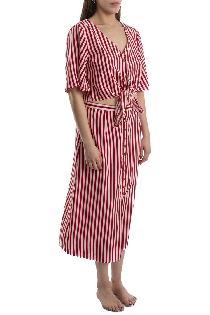 Falda Crescent rojo, vista posterior – ClosetRehab