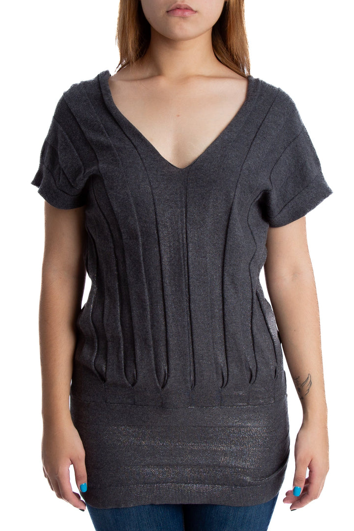 Blusa Armani Exchange gris, vista frontal – ClosetRehab