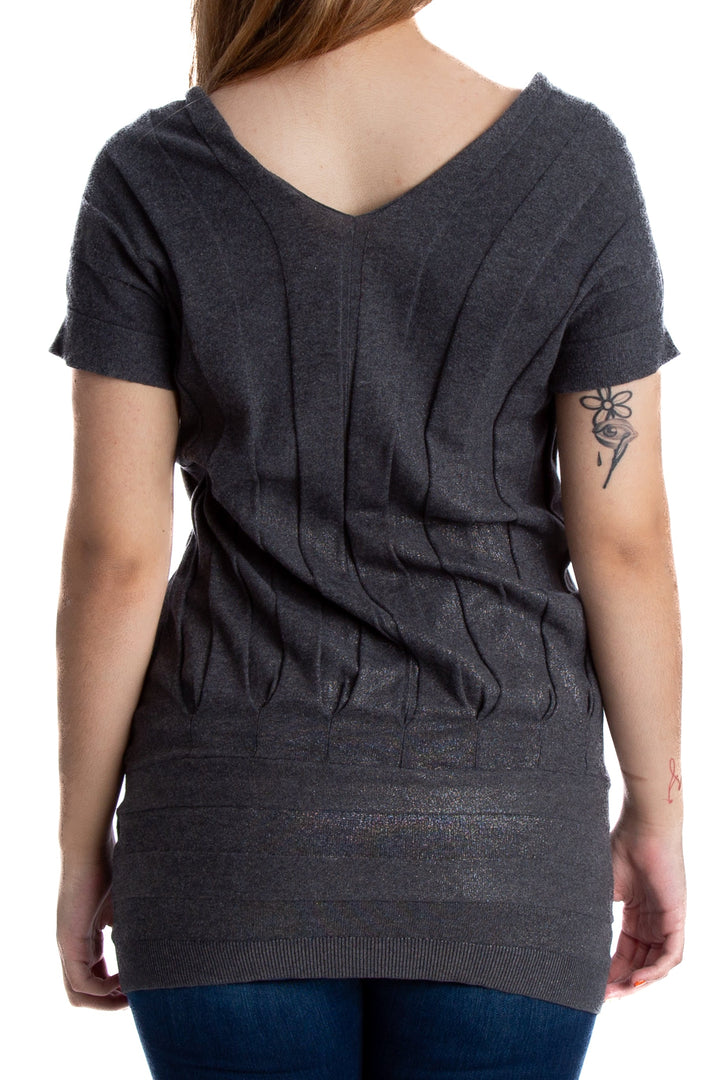 Blusa Armani Exchange gris, vista lateral – ClosetRehab