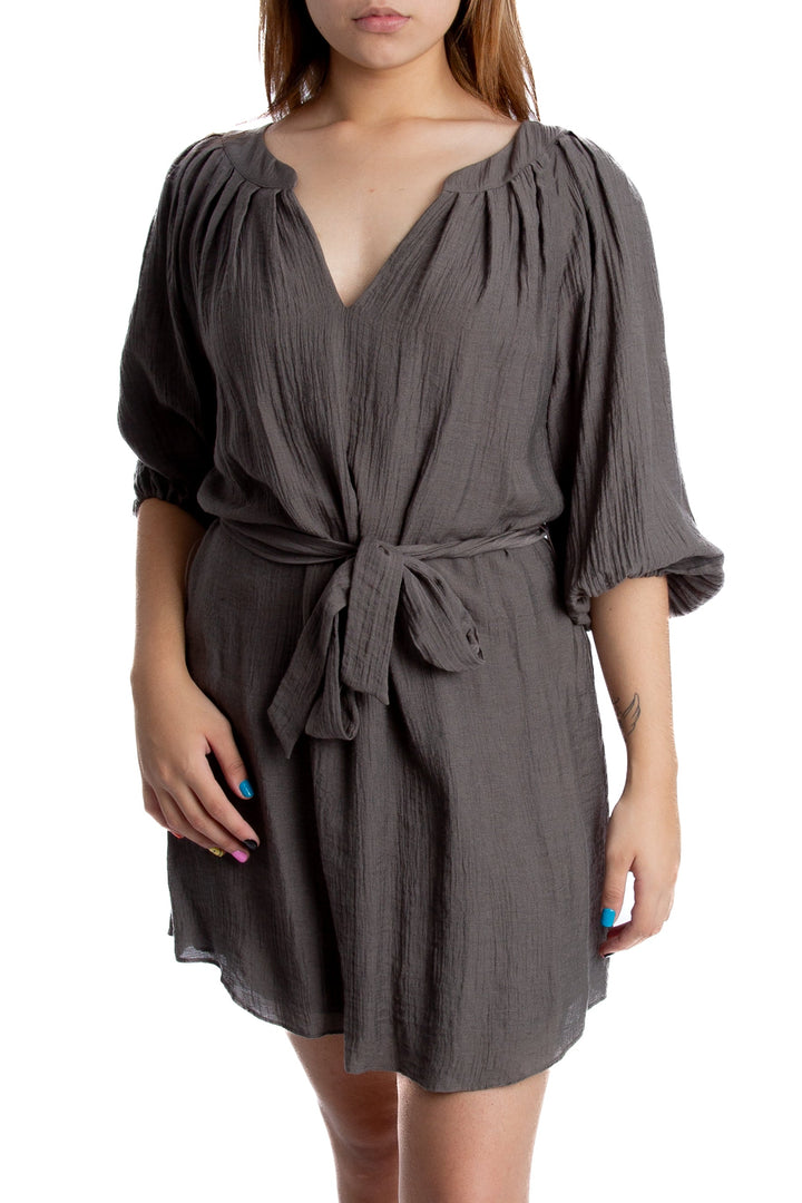 Vestido Black Halo gris, vista frontal – ClosetRehab