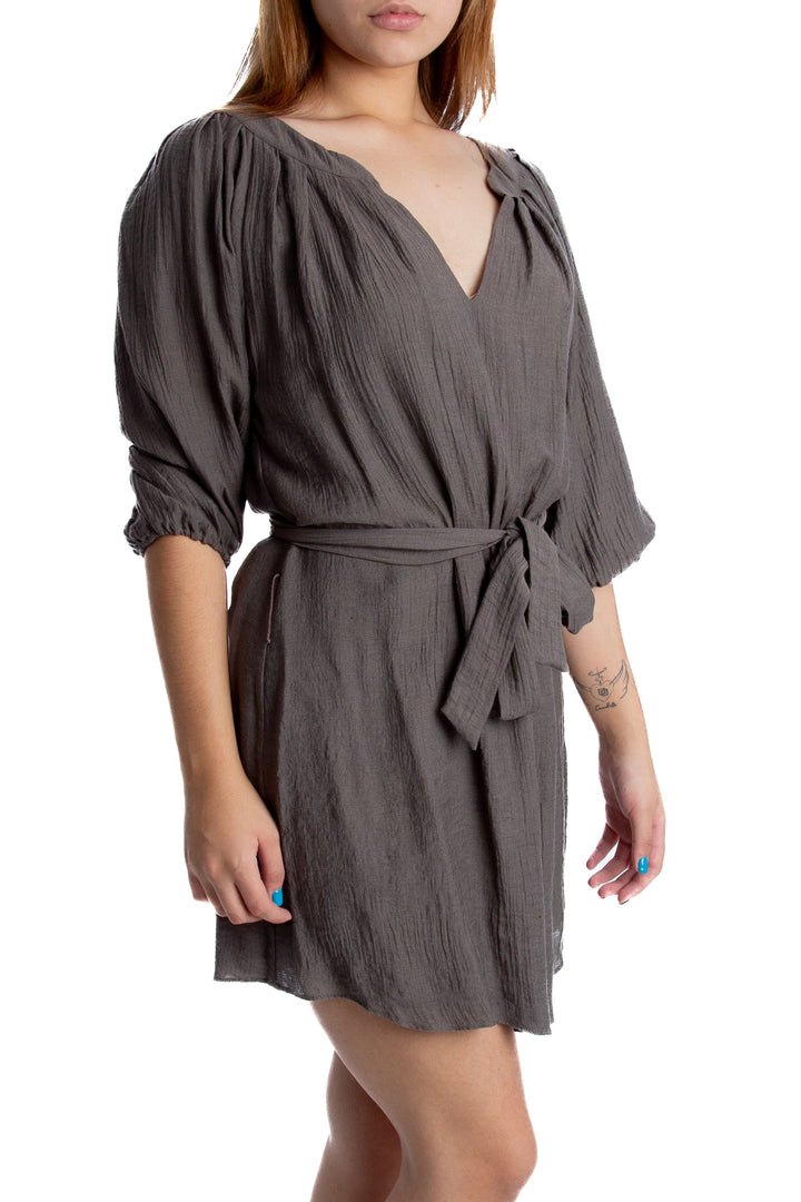 Vestido Black Halo gris, vista posterior – ClosetRehab