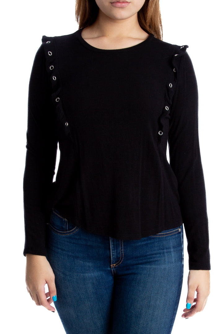 Blusa Generation Love New York negro, vista frontal – ClosetRehab