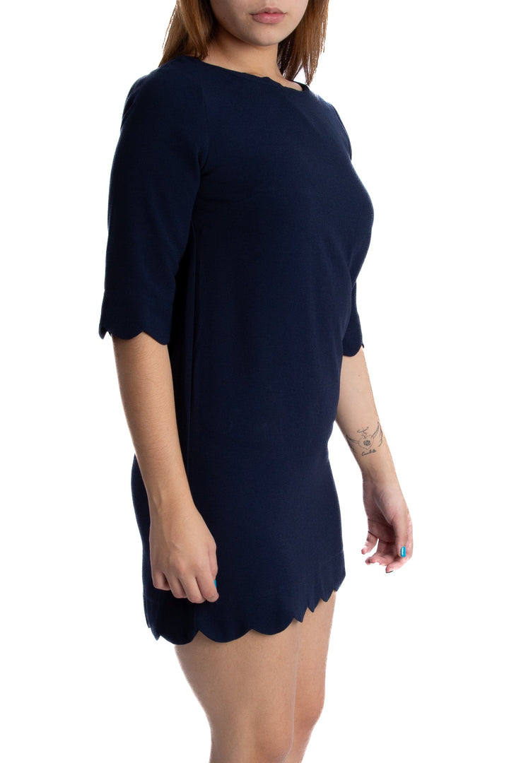 Vestido Monteau azul, vista posterior – ClosetRehab
