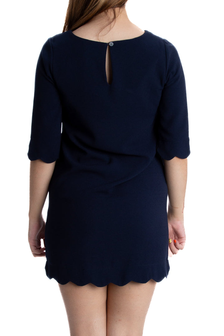 Vestido Monteau azul, vista lateral – ClosetRehab