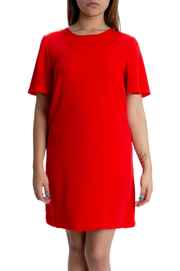 Vestido Ann Taylor rojo, vista frontal – ClosetRehab
