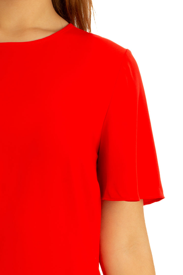Vestido Ann Taylor rojo, detalle – ClosetRehab