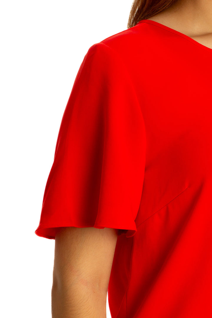 Vestido Ann Taylor rojo, detalle 6 – ClosetRehab