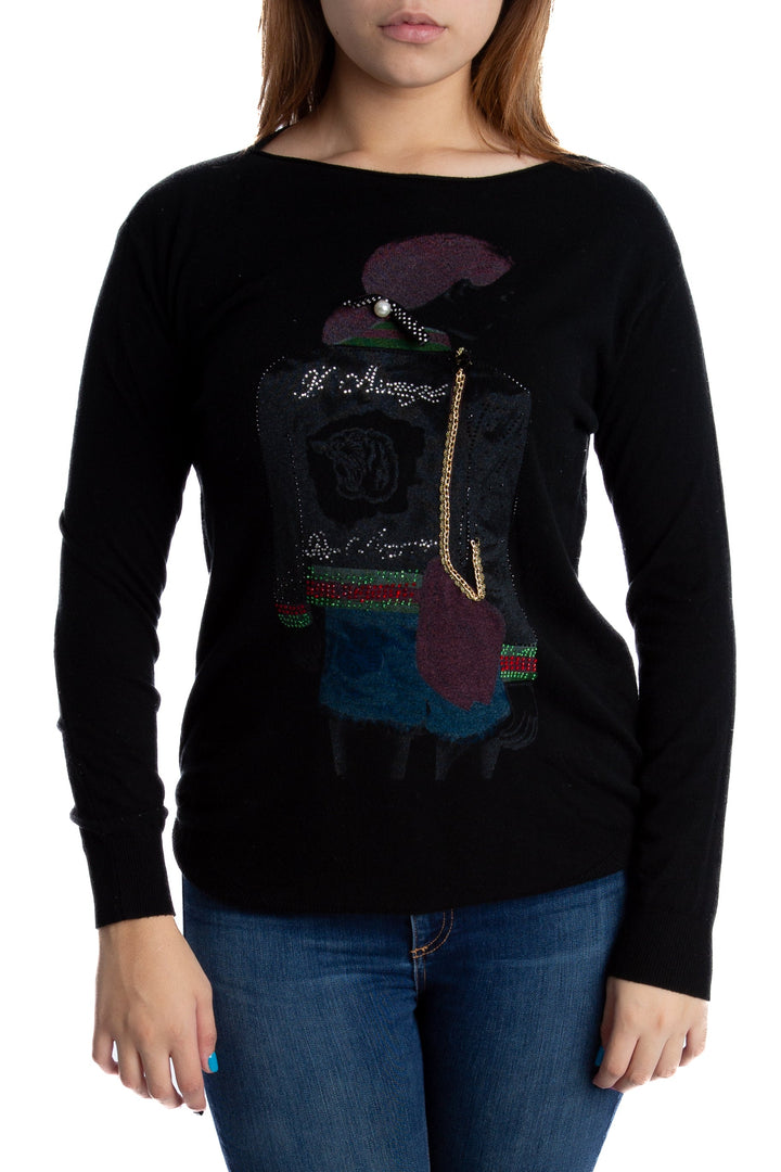 Blusa Lola negro, vista frontal – ClosetRehab