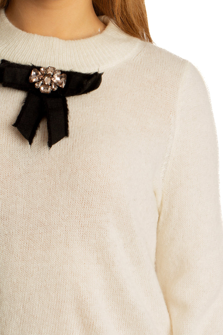 Suéter CeCe blanco, detalle – ClosetRehab