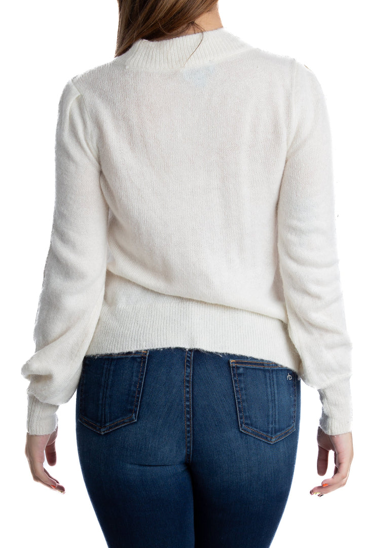 Suéter CeCe blanco, vista lateral – ClosetRehab