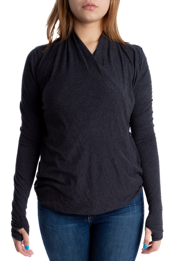 Blusa Lulu Lemon gris, vista frontal – ClosetRehab