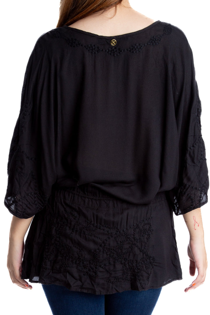 Blusa Vix Paul Ahermanny negro, vista lateral – ClosetRehab