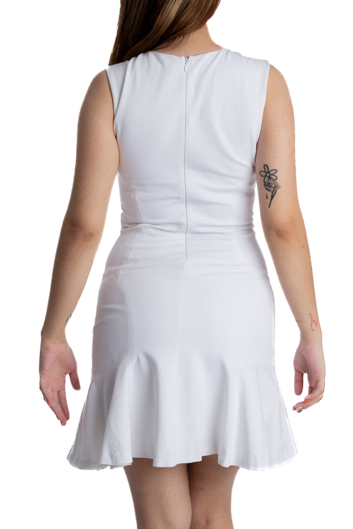 Vestido Diane Von Furstenberg blanco, vista lateral – ClosetRehab