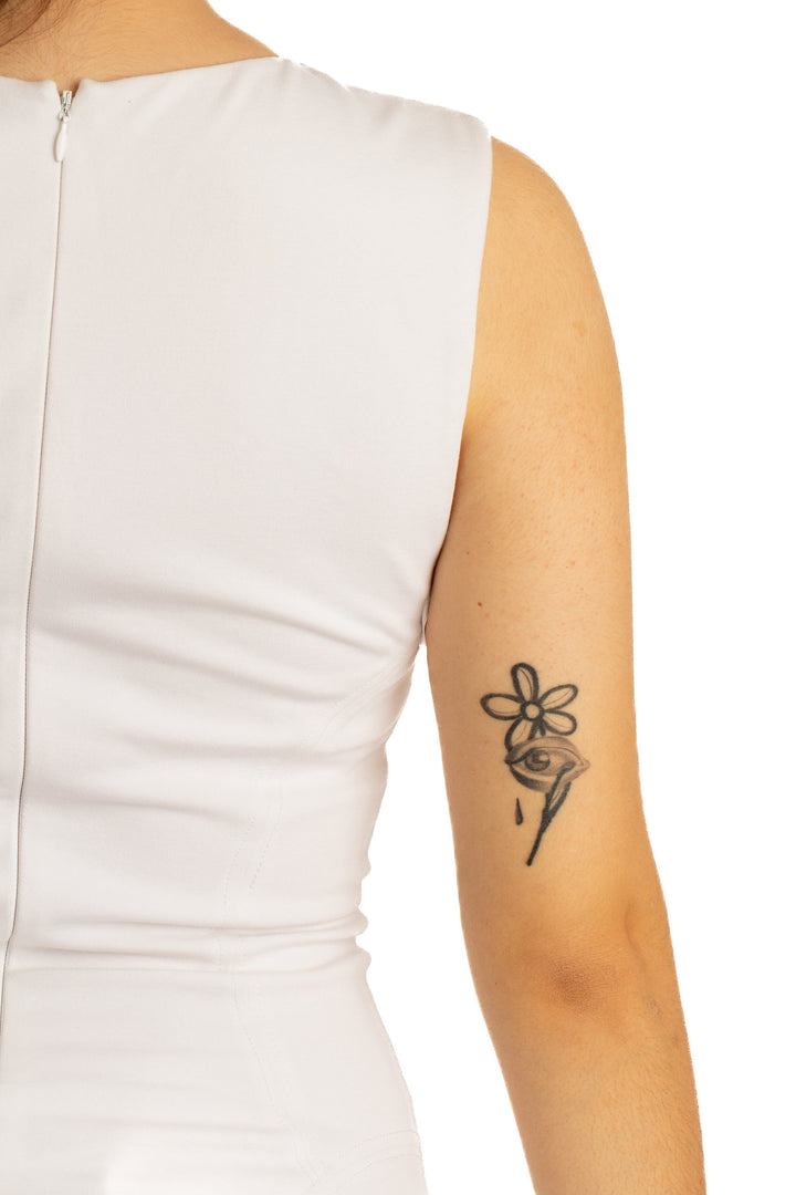 Vestido Diane Von Furstenberg blanco, detalle 5 – ClosetRehab