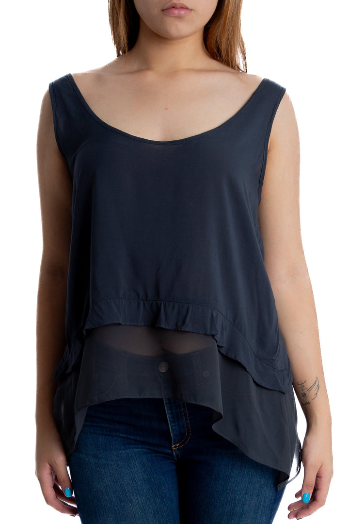 Blusa BCBG Generation azul, vista posterior – ClosetRehab