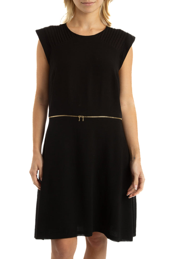 Vestido Sandro NWT negro, vista frontal – ClosetRehab