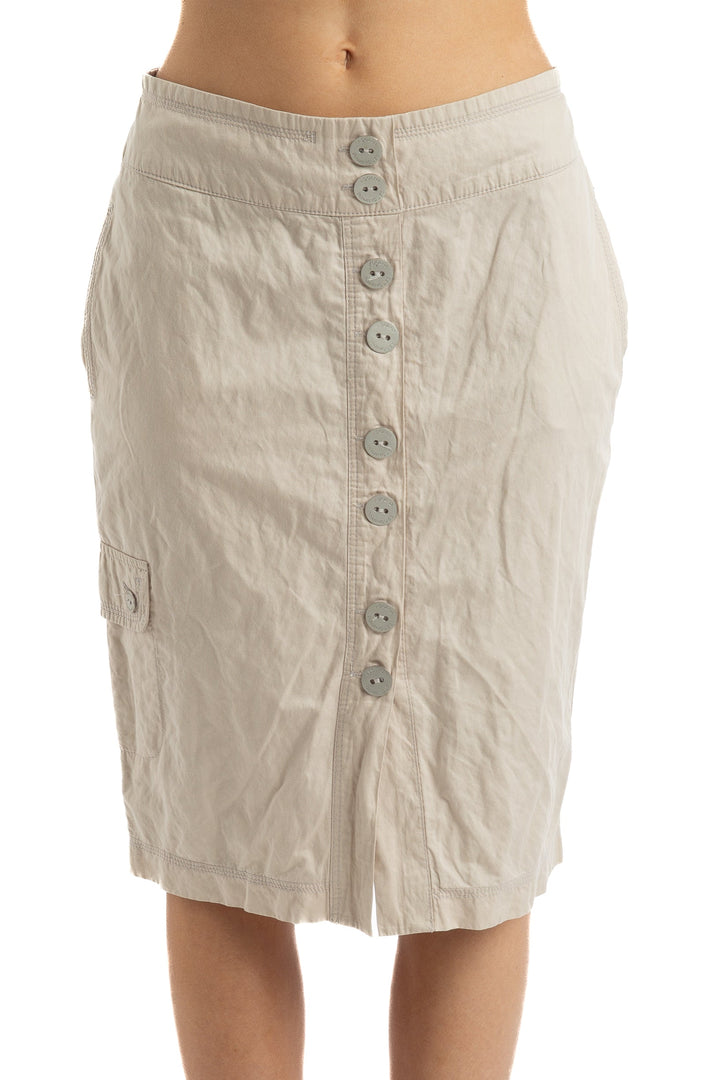 Falda Adolfo Dominguez beige, vista frontal – ClosetRehab