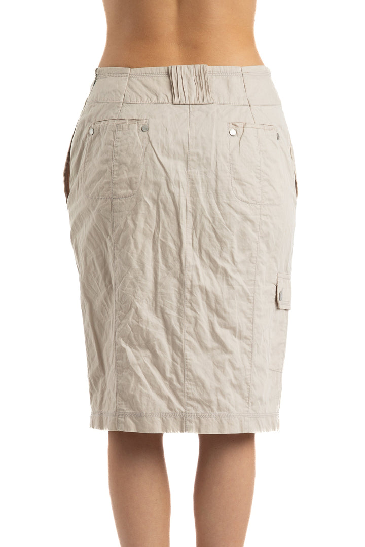 Falda Adolfo Dominguez beige, vista lateral – ClosetRehab