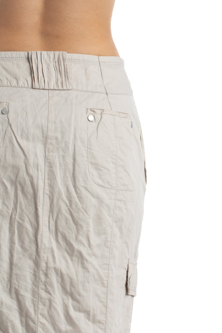 Falda Adolfo Dominguez beige, detalle – ClosetRehab