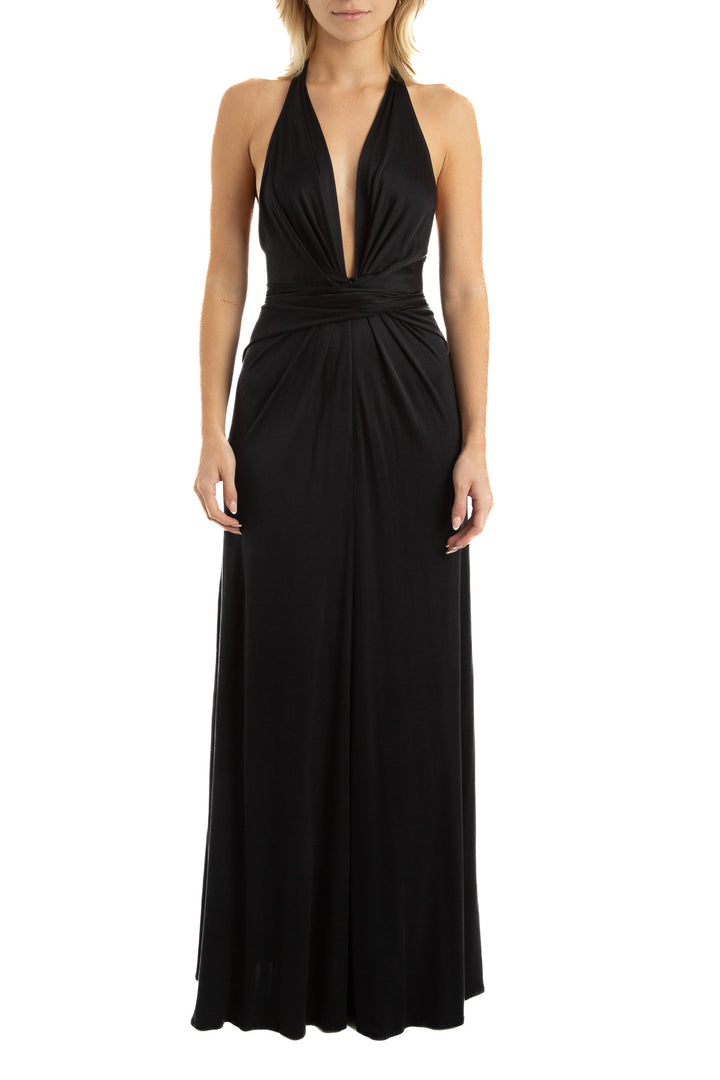 Vestido Issa negro, vista frontal – ClosetRehab