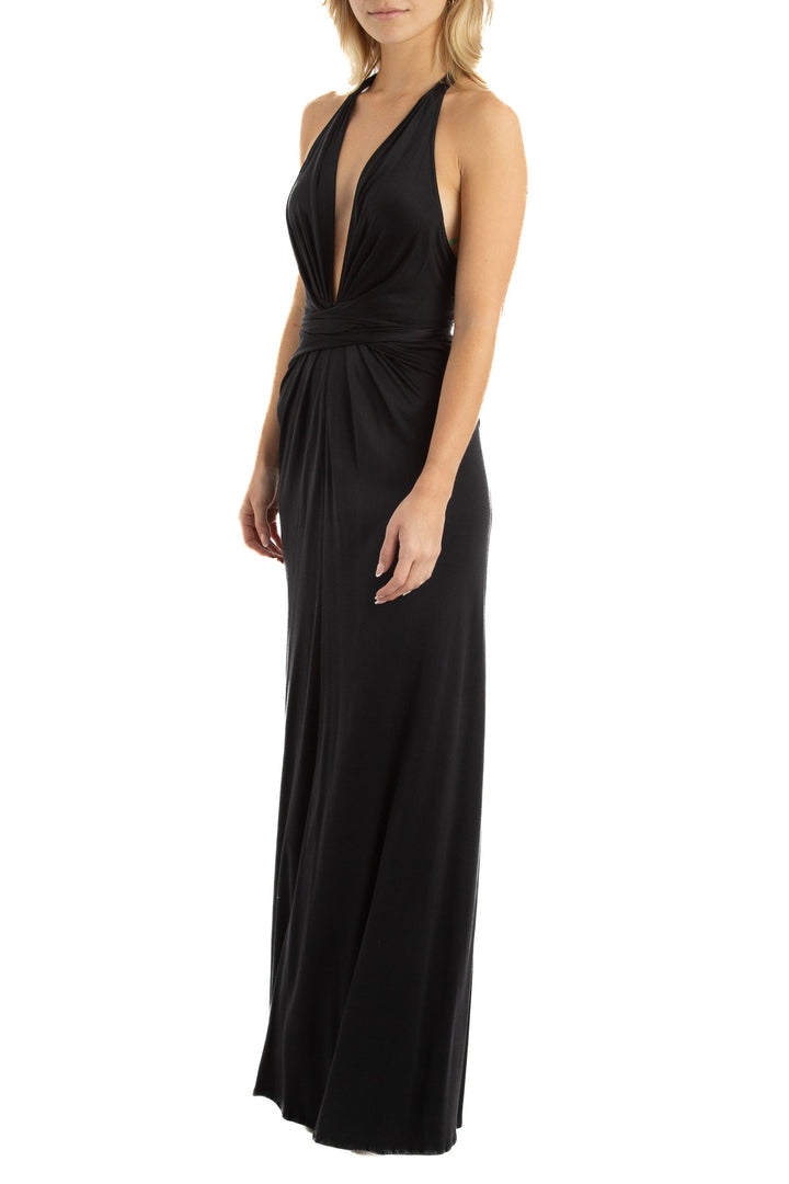 Vestido Issa negro, vista posterior – ClosetRehab