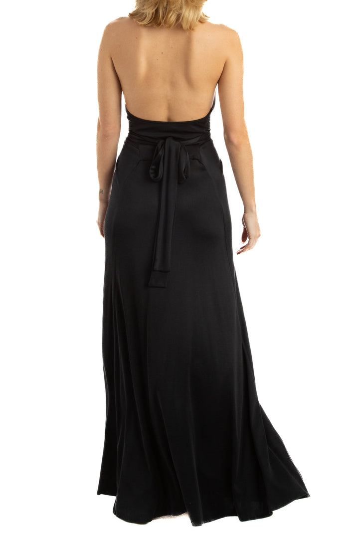 Vestido Issa negro, vista lateral – ClosetRehab