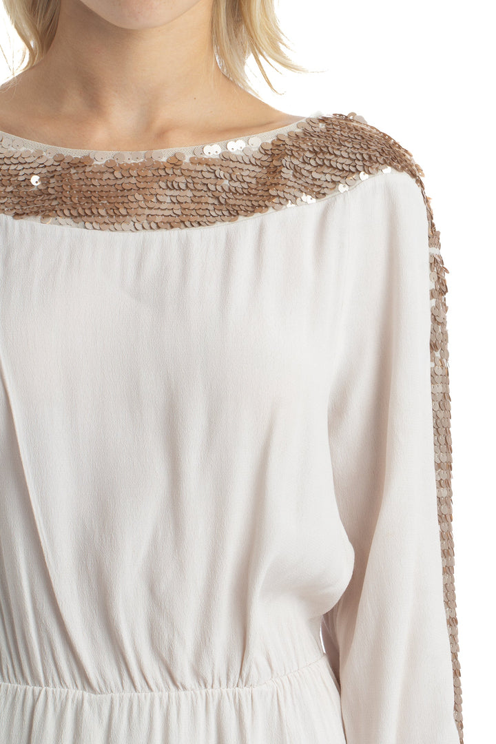 Vestido BCBG Maxazria dorado, detalle – ClosetRehab