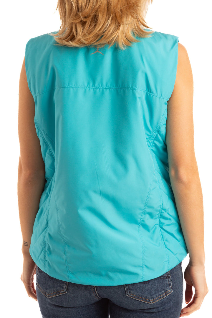 Chaleco Danskin celeste, vista lateral – ClosetRehab