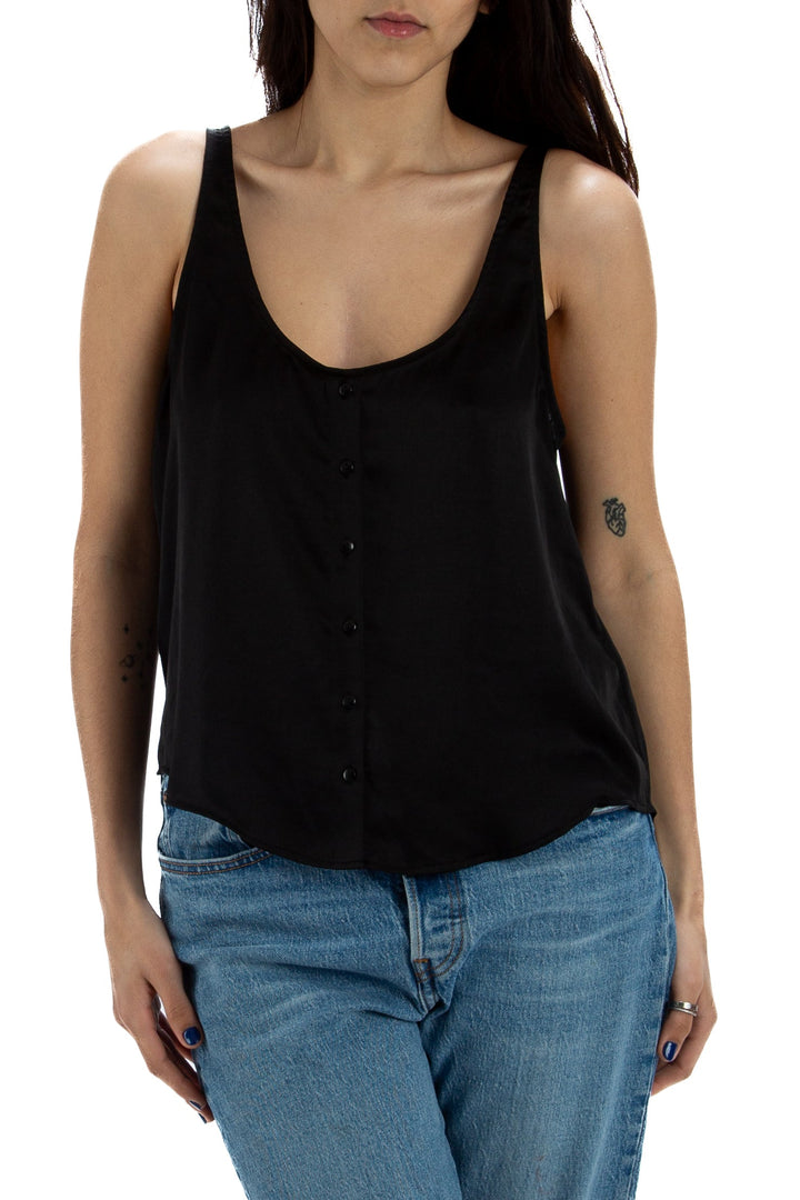 Blusa 7 for All Mankind negro, vista frontal – ClosetRehab