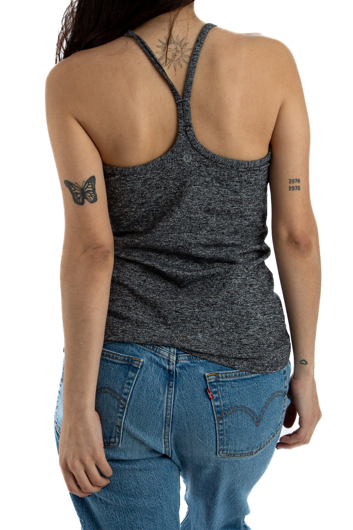 Blusa Lulu Lemon gris, vista lateral – ClosetRehab