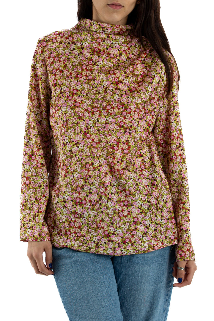 Blusa Zara rosa y verde, vista frontal – ClosetRehab