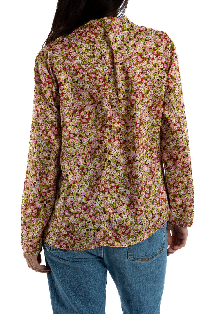 Blusa Zara rosa y verde, vista lateral – ClosetRehab
