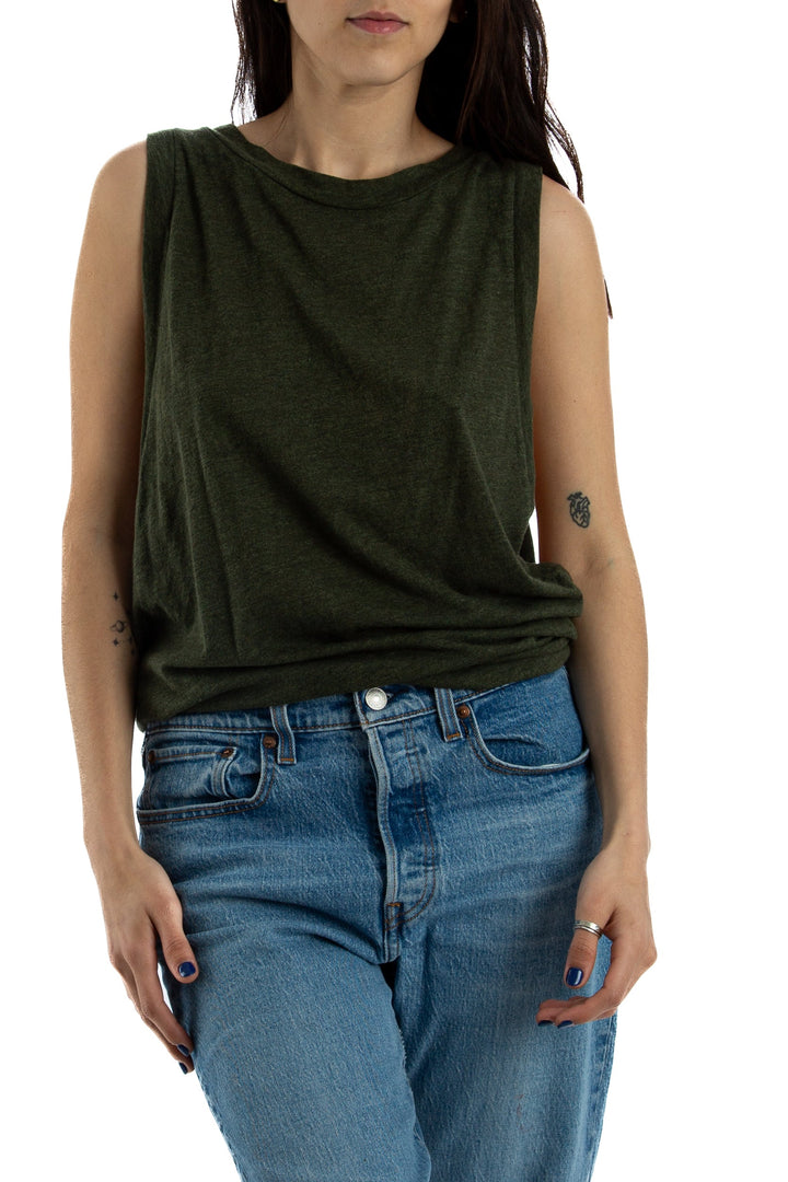 Blusa 7 for All Mankind verde, vista frontal – ClosetRehab