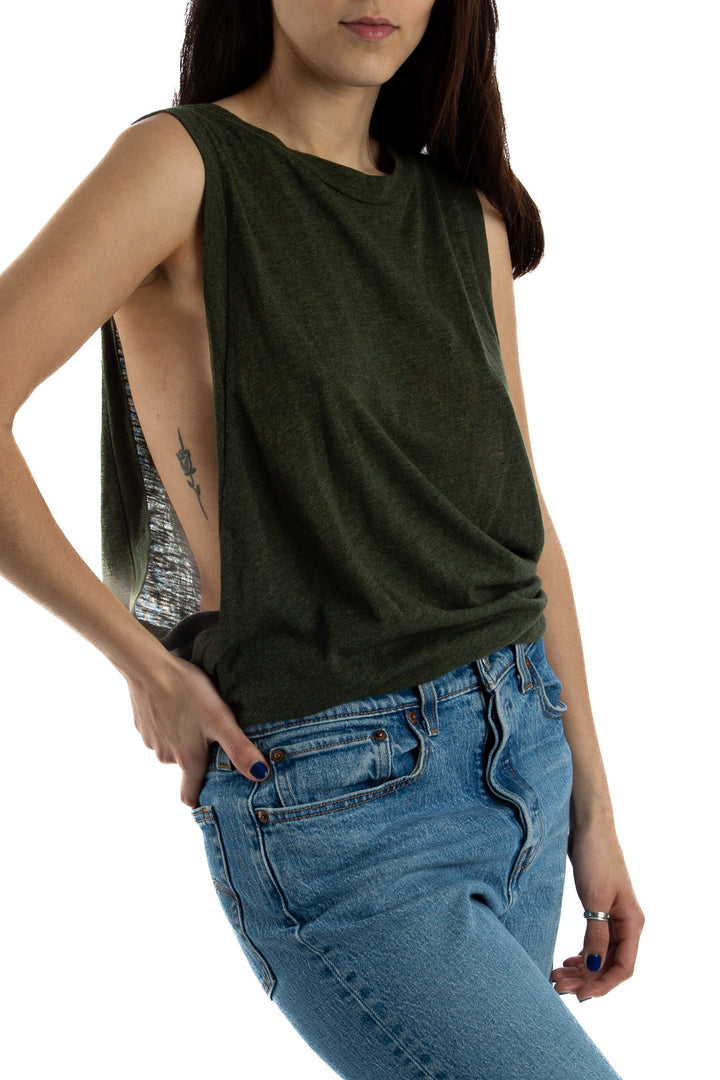 Blusa 7 for All Mankind verde, vista posterior – ClosetRehab