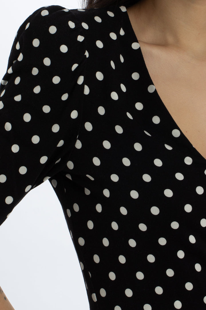 Vestido Alice + Olivia negro, detalle 5 – ClosetRehab