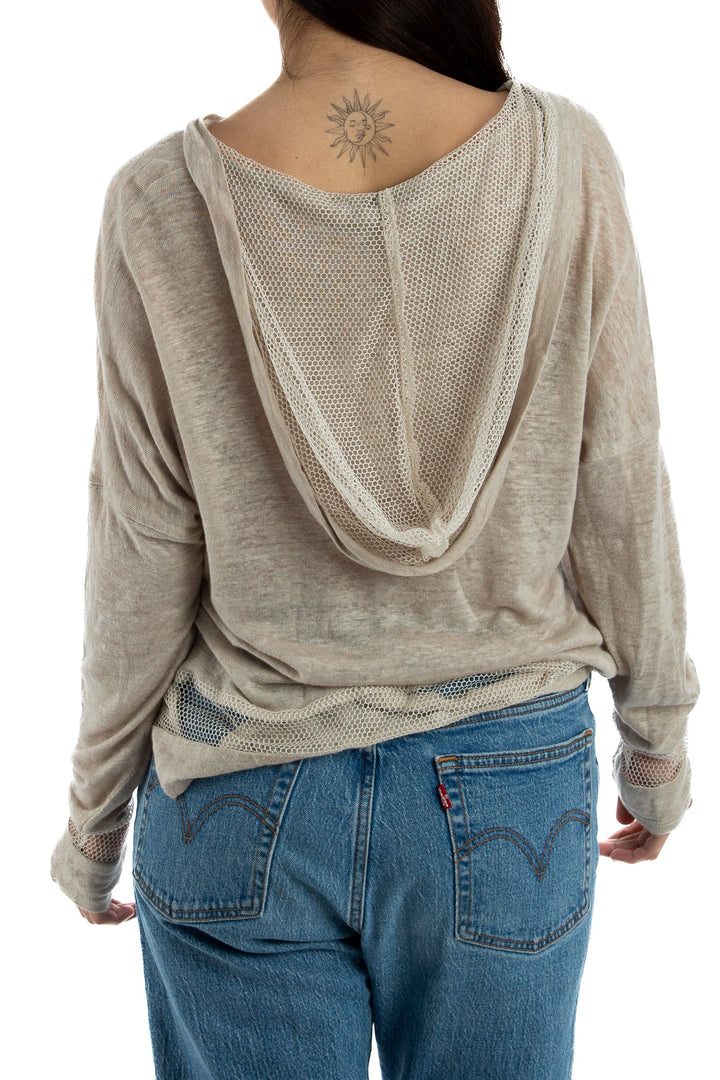 Blusa Alexis beige, vista lateral – ClosetRehab