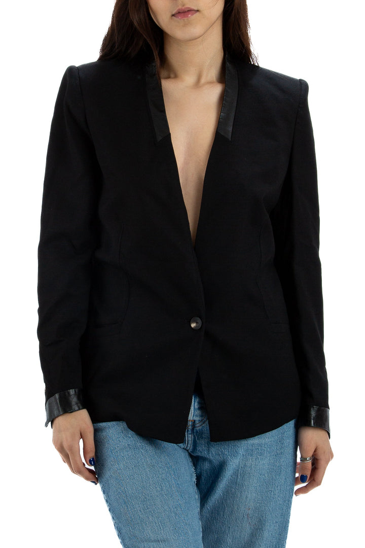 Saco Helmut Lang negro, vista frontal – ClosetRehab