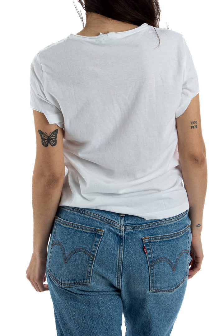 Blusa Helmut Lang blanco, vista lateral – ClosetRehab