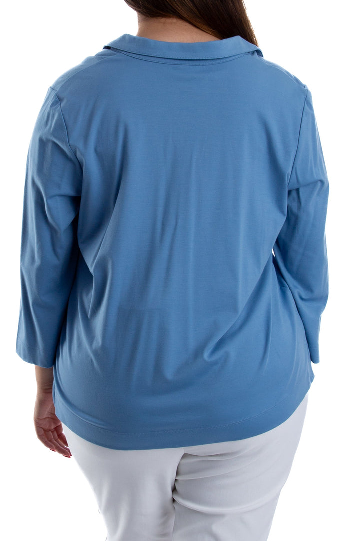 Blusa Chico's azul, vista lateral – ClosetRehab