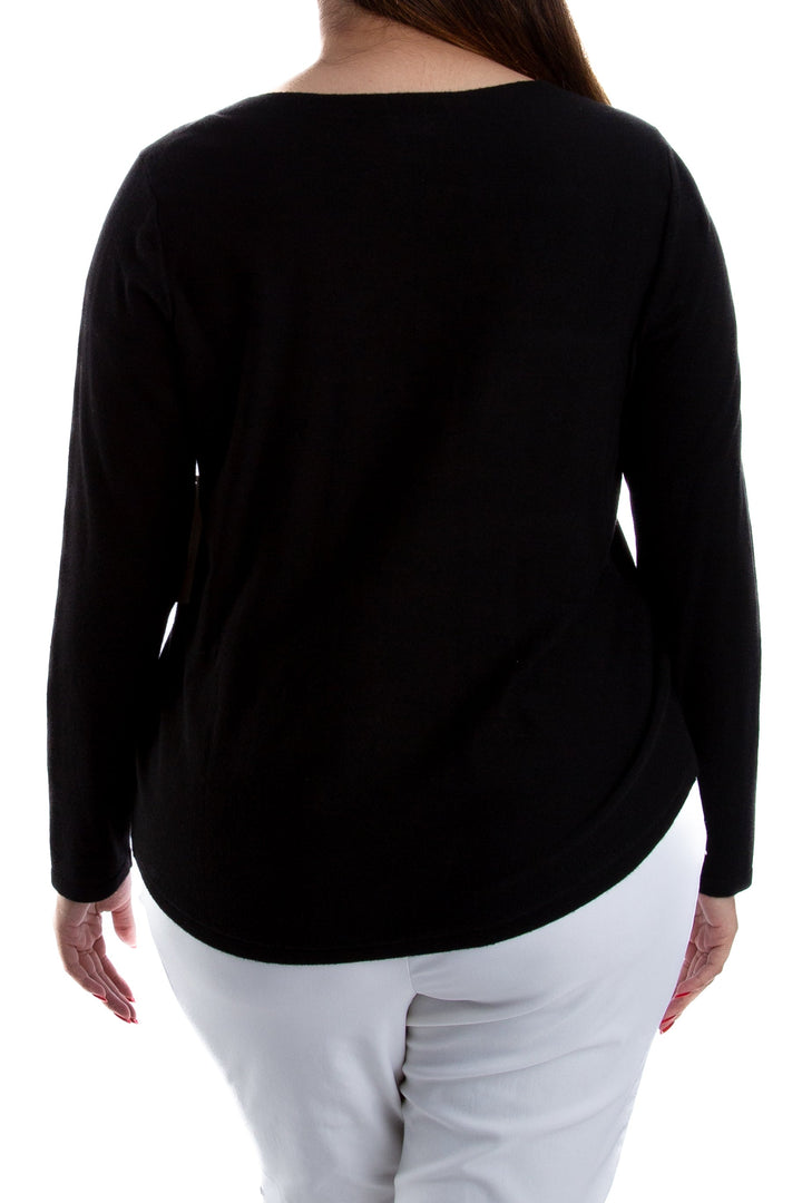 Suéter Chico's negro, vista lateral – ClosetRehab