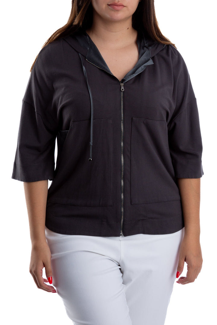 Abrigo Ambrosi gris, vista frontal – ClosetRehab