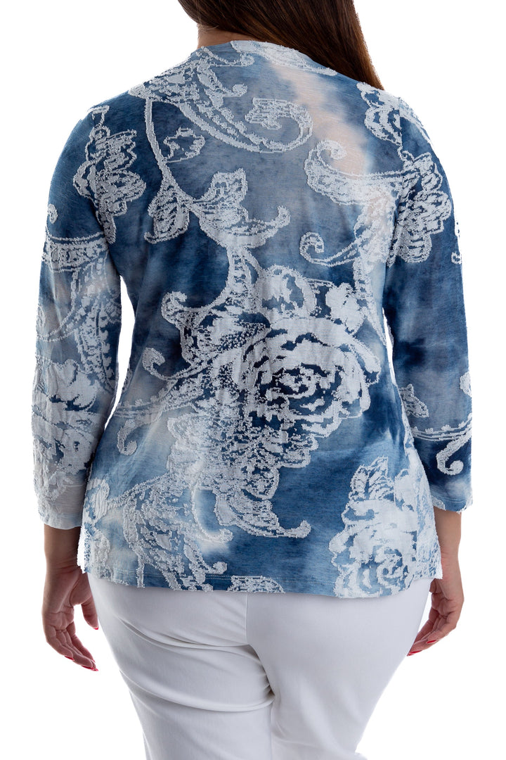 Blusa Chico's azul, vista lateral – ClosetRehab