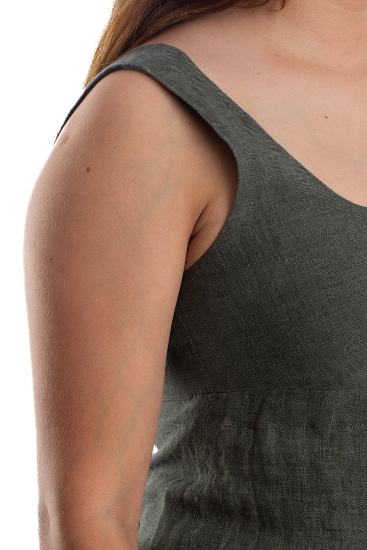 Vestido Adolfo Dominguez verde, detalle 5 – ClosetRehab