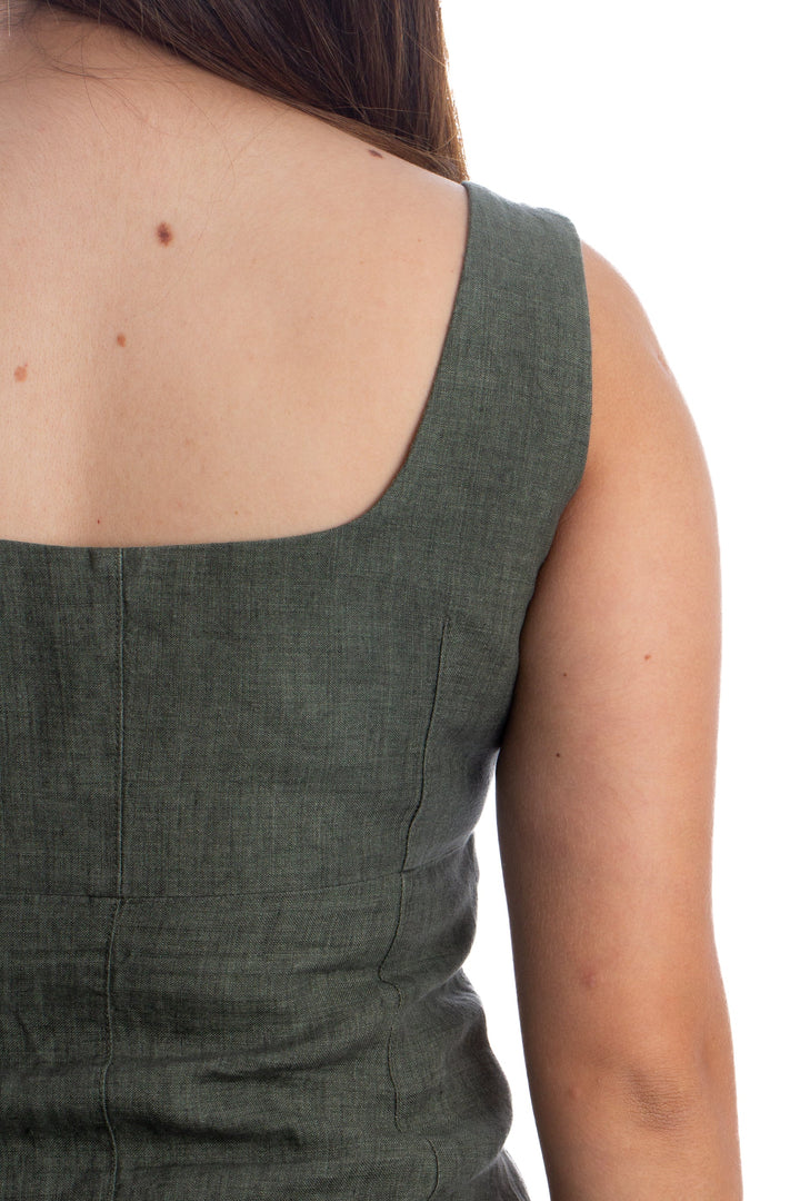 Vestido Adolfo Dominguez verde, detalle 6 – ClosetRehab