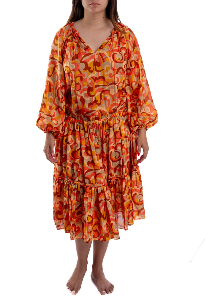 Vestido Zimmermann naranja, vista frontal – ClosetRehab