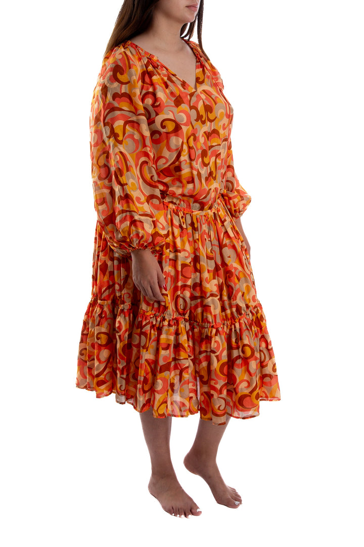 Vestido Zimmermann naranja, vista posterior – ClosetRehab