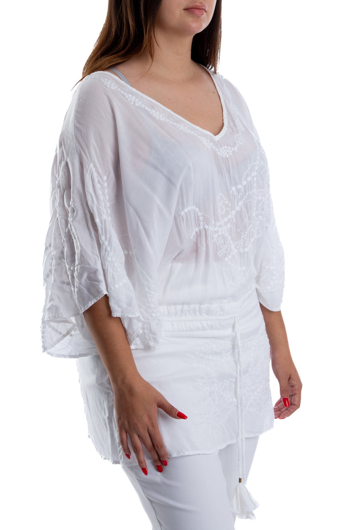Blusa VIX Paul Ahermanny blanco, vista lateral – ClosetRehab