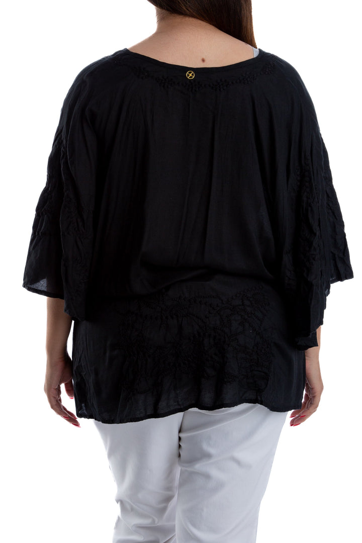 Blusa VIX Paul Ahermanny negro, vista lateral – ClosetRehab