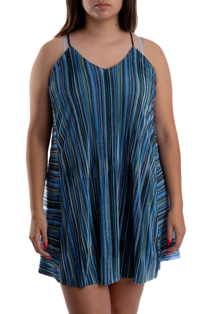 Vestido Nicole Miller azul, vista frontal – ClosetRehab
