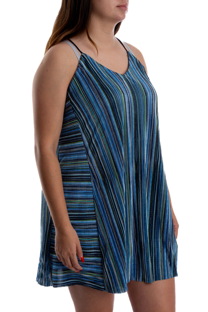 Vestido Nicole Miller azul, vista posterior – ClosetRehab
